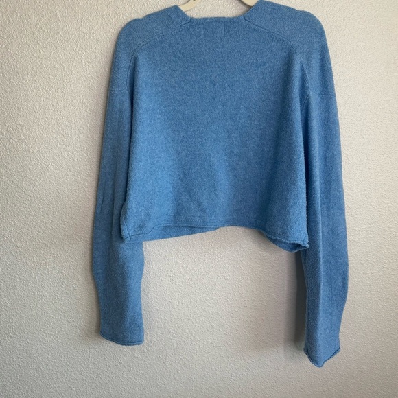 BDG Urban Outfitters Womens Medium Cropped Blue Long Sleeve Casual Sweater Boho - Picture 7 of 8